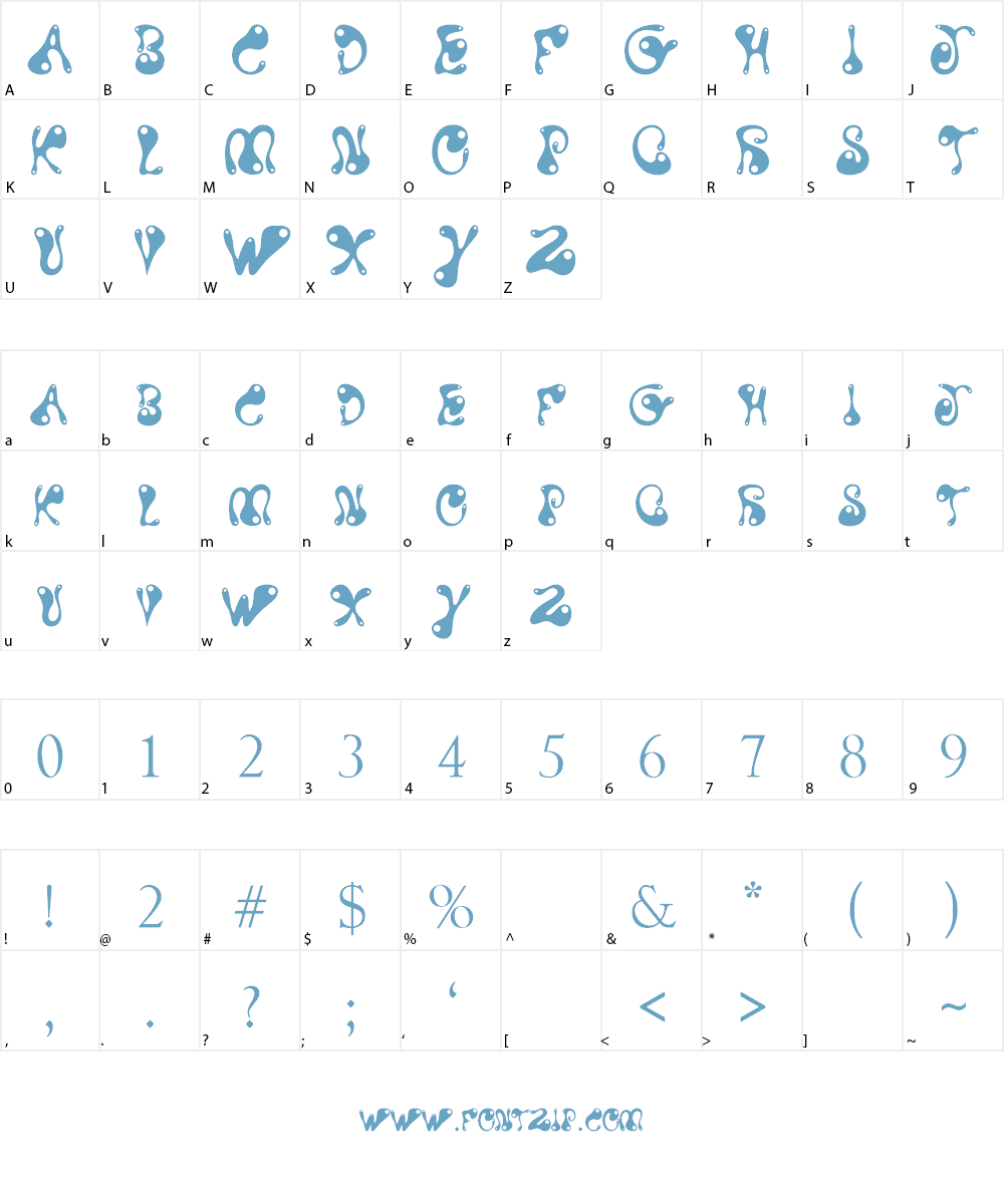 Water Park Font Character